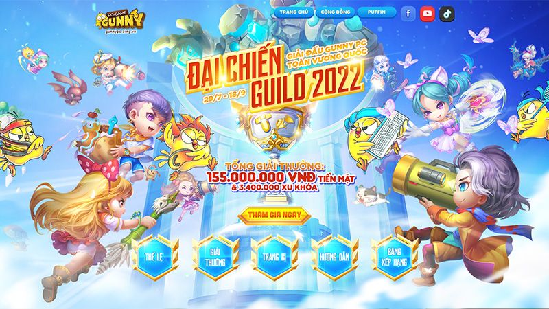 Khởi tranh Đại Chiến Guild 2022 - Siêu giải đấu Gunny PC với tổng giải thưởng đến 155 triệu VNĐ