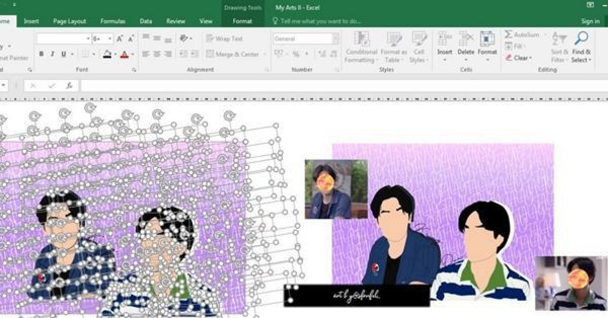 Chỉ dùng bảng tính Excel mà tạo được đủ kiểu tranh đẹp, cô gái khiến cư dân mạng “ngả mũ”