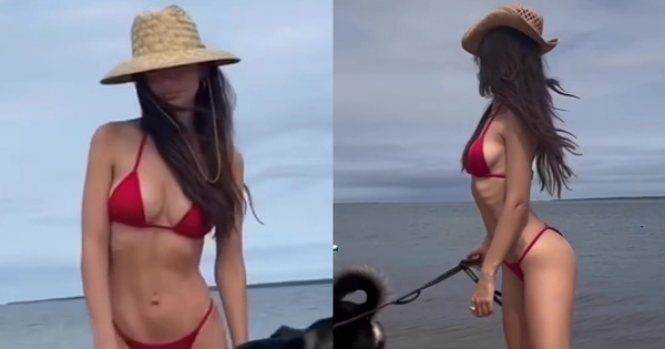 Mẫu nội y Emily Ratajkowski đẹp như mộng ở biển với bikini nhỏ xíu