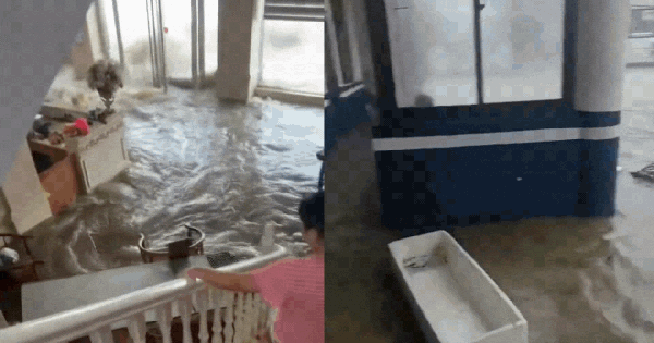Rùng mình trước sức tàn phá của bão Matmo: Lũ cuồn cuộn ập vào nhà dân như sóng thần trong vài giây