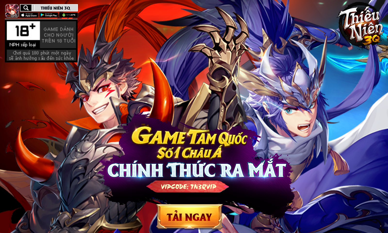 Game4V tặng giftcode Thiếu Niên 3Q mừng game ra mắt 06/11