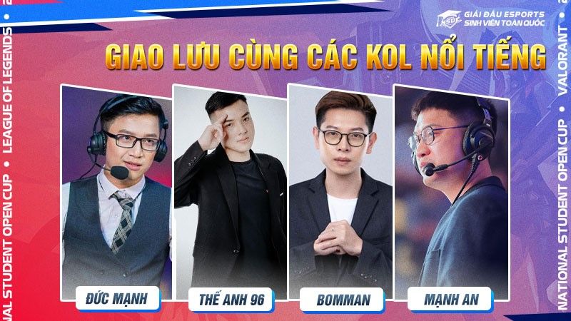 Có gì đáng mong đợi tại Chung kết Quốc gia NSOC 2023 mà 4 KOLs đình đám của làng Esports đều góp mặt