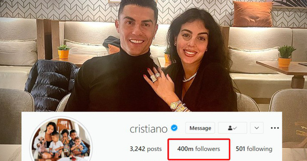 Ronaldo trở thành người đầu tiên cán mốc 400 triệu lượt theo dõi trên Instagram, nhưng vẫn chỉ đứng 2 trên MXH này?