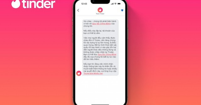 Nếu nhận thông báo này khi đang xài Tinder, coi chừng tài khoản 