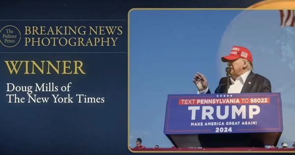 Bức ảnh chụp khoảnh khắc viên đạn sượt qua đầu ông Trump thắng giải Pulitzer danh tiếng