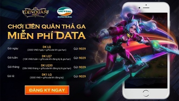 Cách đăng ký gói 4G Liên quân Viettel 