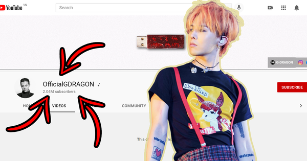 Kênh YouTube của G-Dragon cán mốc 2 triệu lượt đăng ký, khó tin là nó không có bất kỳ video nào!