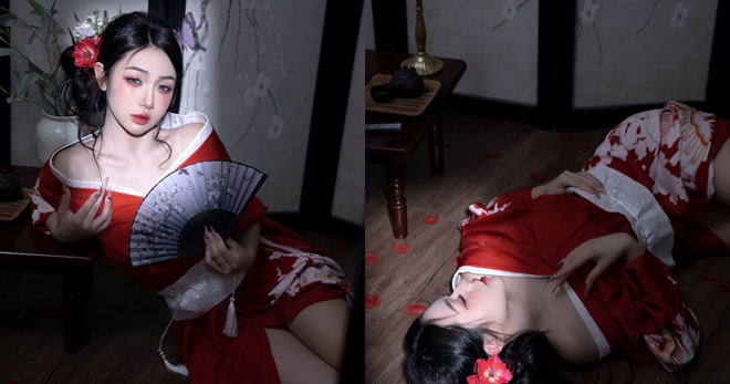 Trần Hà Linh quyến rũ trong bộ ảnh kimono phá cách "trễ nải"