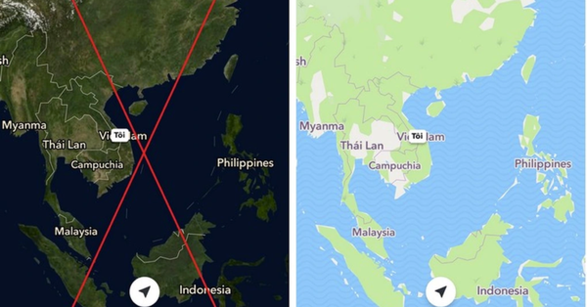 Cư dân mạng kêu gọi xóa bỏ ứng dụng Snapchat vì bản đồ “đường lưỡi bò” phi pháp