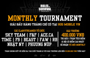 NPH VNG hé lộ giải đấu ROSM Monthly Tournament với tổng giải thưởng lên đến 33 triệu đồng