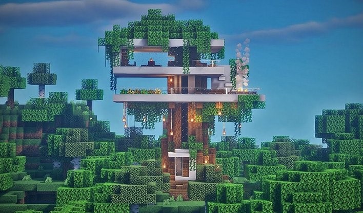 Top những ngôi nhà trên cây hoành tráng nhất để xây dựng trong Minecraft 2024- P1