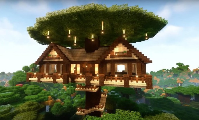 Top những ngôi nhà trên cây hoành tráng nhất để xây dựng trong Minecraft 2024- P2