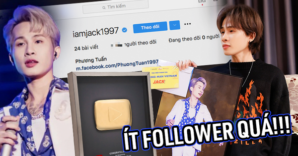 Dù lập kỉ lục đạt nút Vàng YouTube nhanh nhất Việt Nam, nhưng lượng follower trên Instagram của Jack lại khiến netizen phải giật mình!