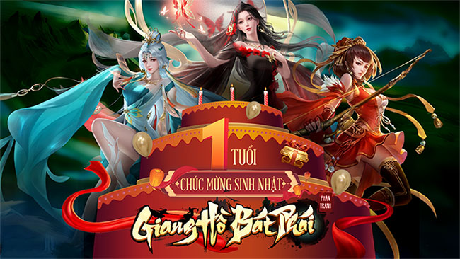 Tặng 2000 giftcode game Giang Hồ Bát Phái Phân Tranh mừng sinh nhật 1 tuổi cực hoành tráng.