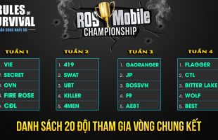 20 đội mạnh nhất Việt Nam tham dự chung kết ROS Mobile Championship