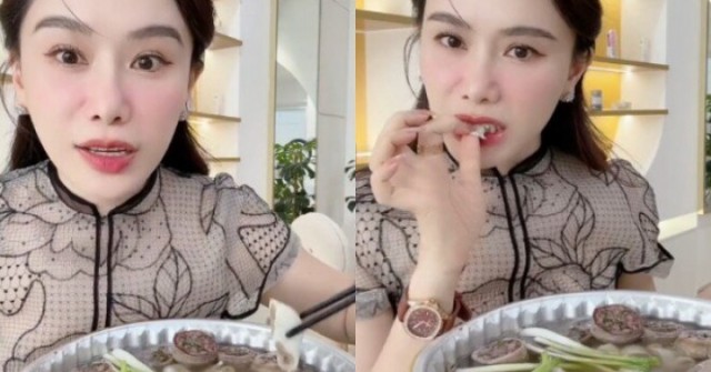 Nữ MC ăn món lòng se điếu hút 4 triệu lượt xem: 40 tuổi vẫn trẻ như gái đôi mươi, là 