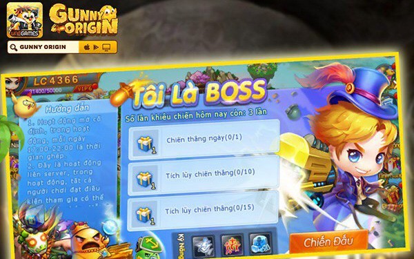 “Tôi Là Boss” – sân chơi mới siêu hot của game thủ Gunny Origin