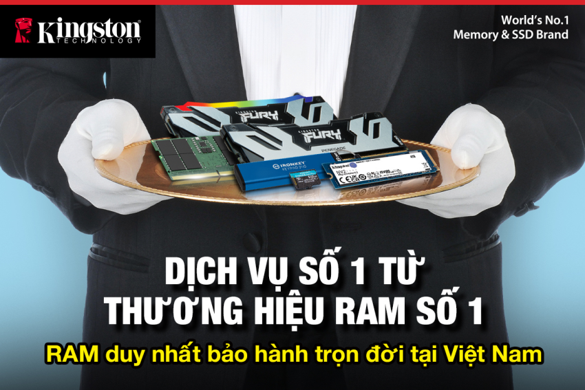 Kingston dẫn đầu thị trường với chính sách bảo hành trọn đời duy nhất tại Việt Nam