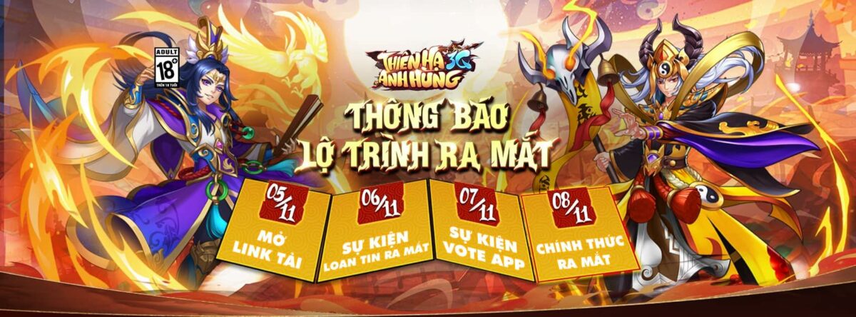 Thiên Hạ Anh Hùng 3Q chính thức ra mắt, tặng ngay 100,000 KNB, Free VIP 9