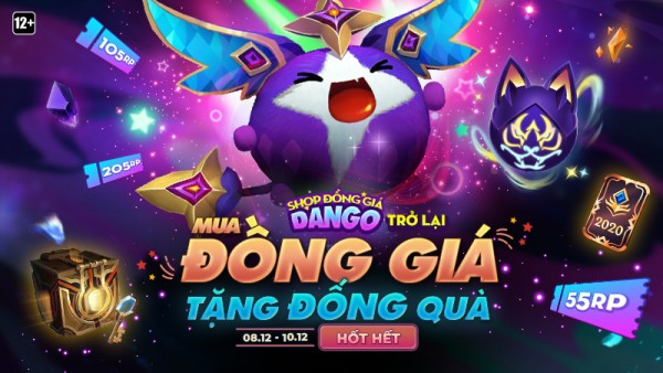 Tham gia “Shop Đồng Giá Dango” – Mua đồng giá, Tặng đống quà từ 08/12 đến 10/12