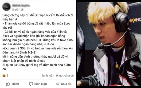 LMHT: Bất ngờ xuất hiện bằng chứng tuyển thủ Yijin của Genius Esports có tham gia cá độ