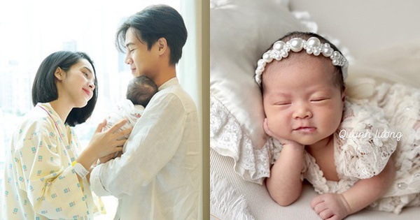 Quỳnh Lương khoe con gái vừa đầy tháng, dân tình nhận xét "sao y bản chính"