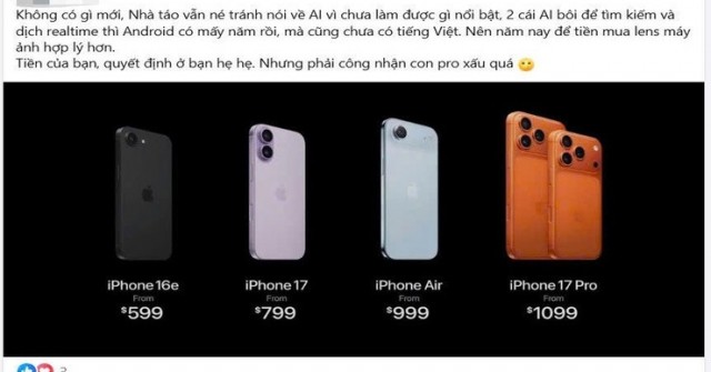 Dân mạng chê iPhone 17 xấu, kém đột phá nhưng dự... lại 