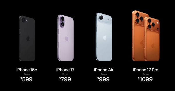Sự kiện Apple: iPhone 17 và iPhone Air thiết kế ấn tượng, iPhone 17 Pro và iPhone 17 Pro Max có màu cam và cụm camera khác lạ
