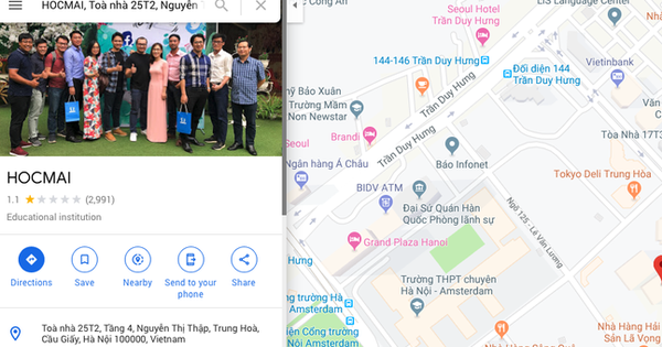 Hợp tác cùng giáo viên Vũ Khắc Ngọc, HOCMAI nhận bão 1* trên chợ ứng dụng và Google Maps