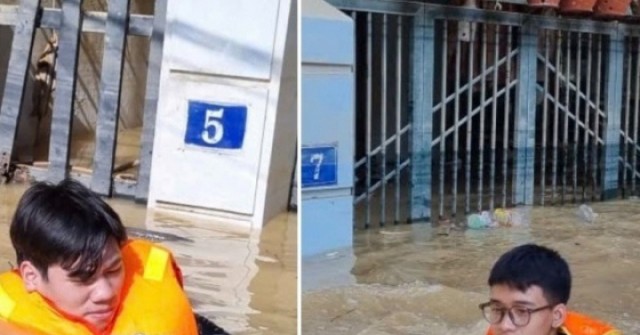 2 bạn trẻ lao vào rốn lũ cứu đói cho người dân