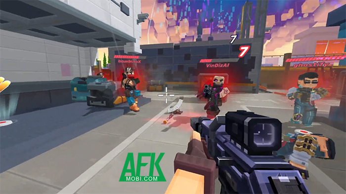 Bloxel Arena game hành động FPS trực tuyến với phong cách đồ họa khối hộp 3D đầy cá tính