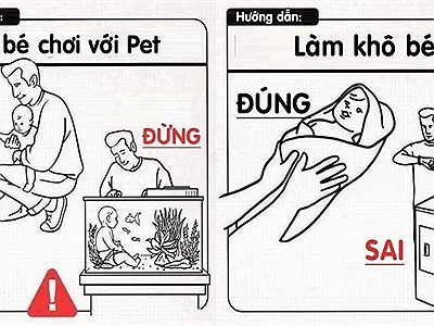 Loạt tranh tổng hợp cách chăm sóc bé sơ sinh cực hài và khó đỡ