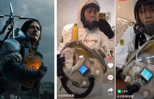 Ông bố chất chơi, làm hẳn đồ bảo hộ không khác gì Death Stranding để giữ an toàn cho con giữa mùa dịch cúm