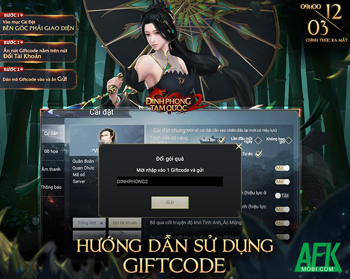 AFKMobi tặng nhiều gift code game Đỉnh Phong 2 – Tân Tam Quốc giá trị