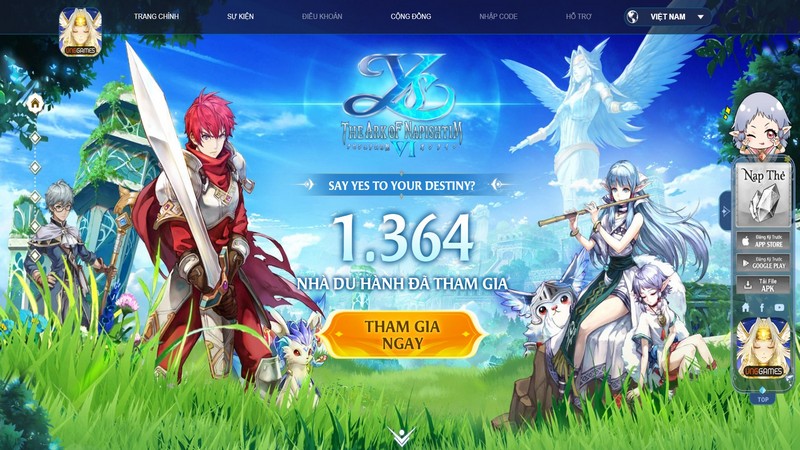 Ys 6 Mobile - The Ark of Napishtim mở đăng ký trước với loạt quà tặng “sang, xịn, mịn”