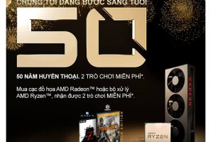 AMD tặng nhiều phần quà lên đến 4 triệu đồng khi mua CPU/VGA nhân dịp kỉ niệm tròn 50 năm tuổi