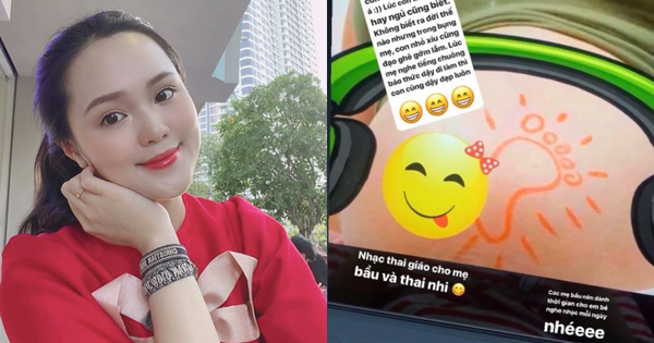 Quỳnh Anh khoe bụng bầu kèm status mới trên Instagram: 