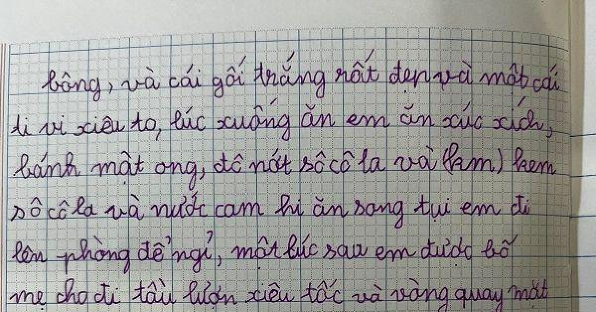 Bài văn kể về chuyến đi chơi của cô bé tiểu học khiến dân tình bật cười thích thú