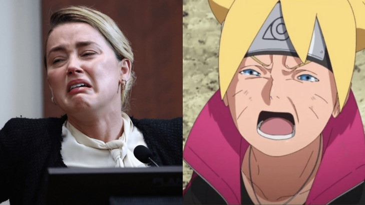 Hình ảnh 'đau khổ' của Amber Heard bị các fan manga ra 'cà khịa' với biểu cảm của Boruto