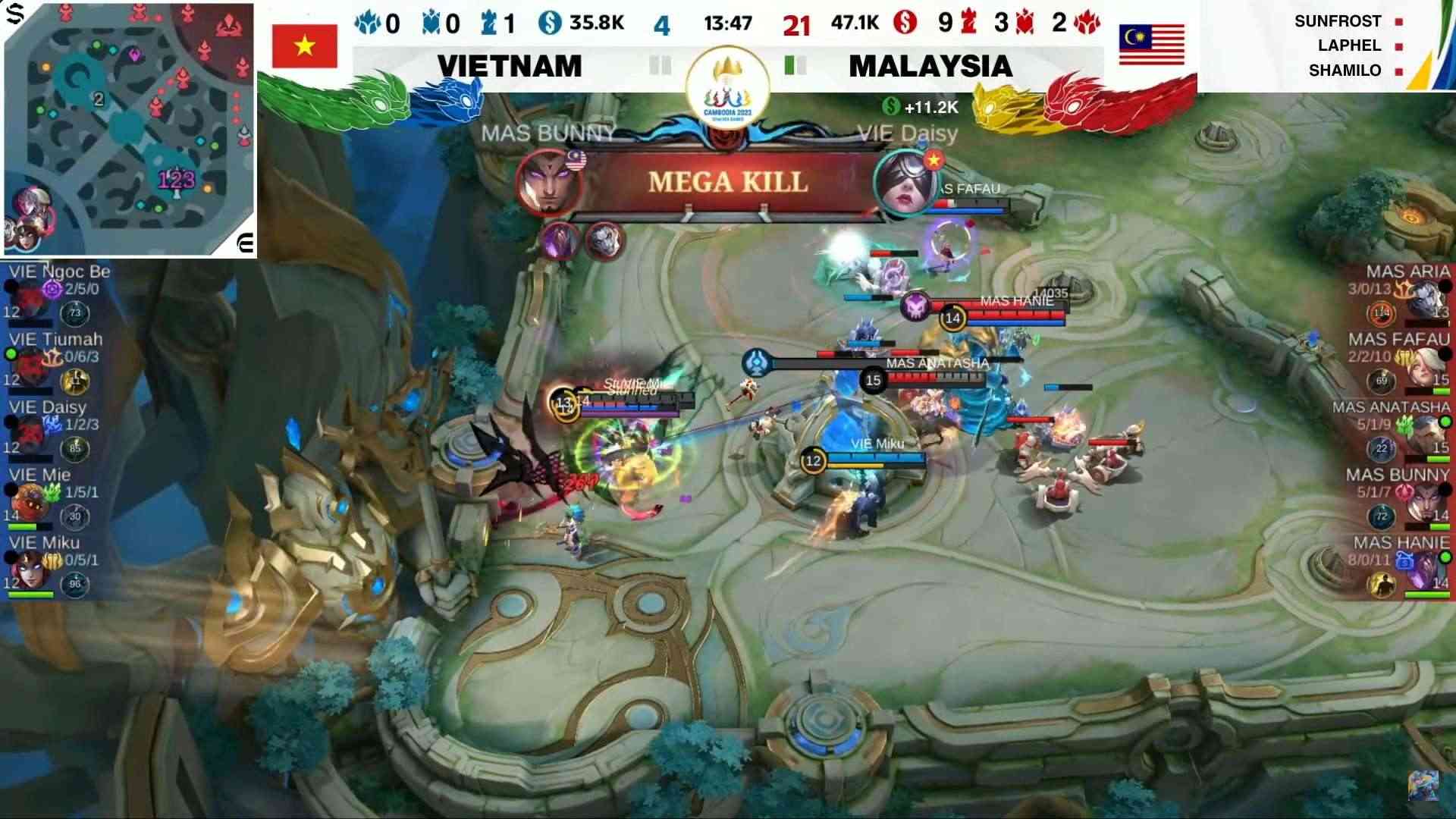 [Trực Tiếp] SEA Games 32 Mobile Legends: Bang Bang team nữ: Việt Nam thua 0-2 Malaysia ở trận tranh hạng 3