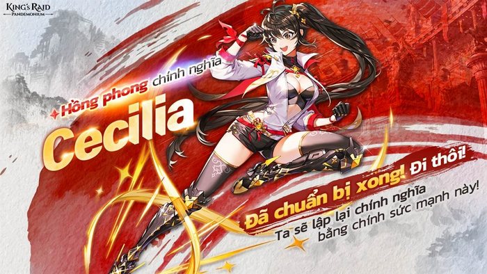 King’s Raid ra mắt anh hùng mới ‘Cơn gió đỏ của công lý Cecilia’