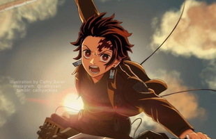 Mãn nhãn với loạt ảnh các chiến binh diệt quỷ trong Kimetsu No Yaiba chuyển sinh sang Attack On Titan