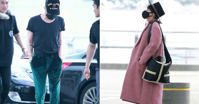 G-DRAGON: Ra sân bay vẫn không quên tạo trend