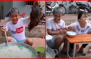 Hưng Vlog ẩn video ăn cháo gà luộc nguyên lông, dân mạng 