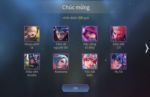 Sốc! Garena tặng toàn bộ tướng và skin Liên Quân Mobile cho hàng trăm game thủ, thậm chí trúng cả SH