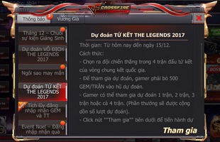 Xạ thủ CFL đổ xô dự đoán The Legends để trúng thưởng thật nhiều Gem