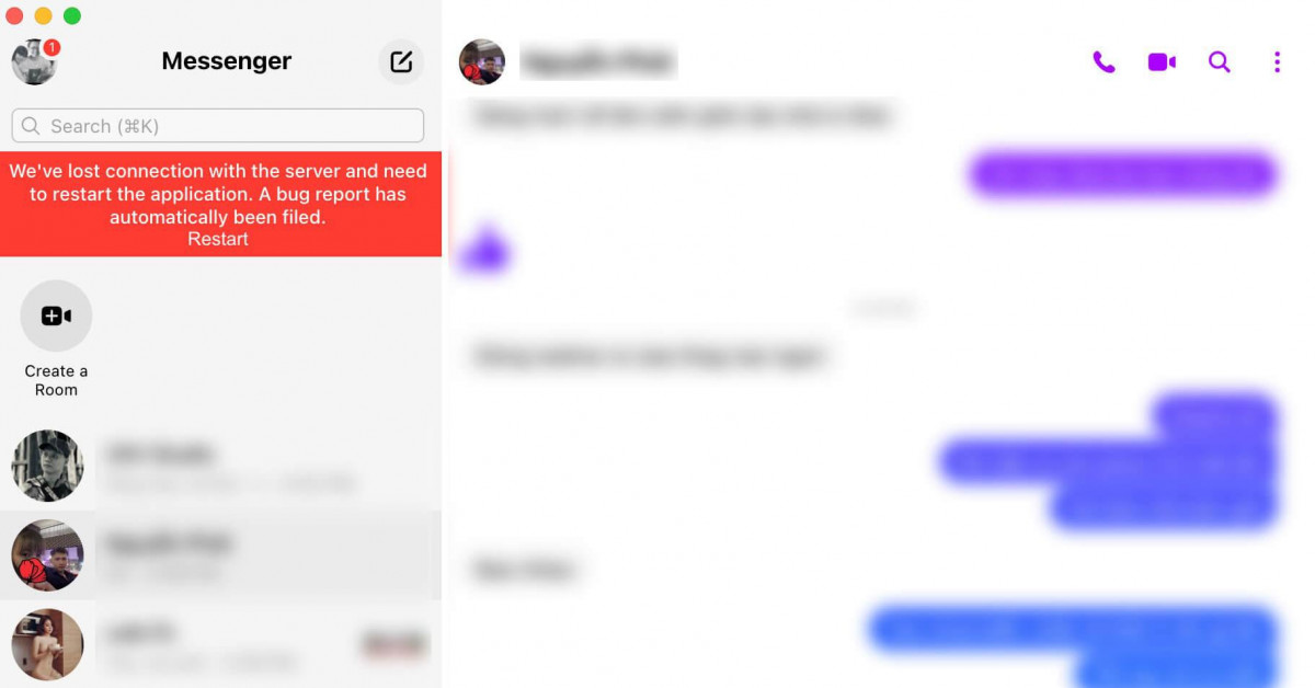 Cách nhắn tin khi Messenger bị lỗi