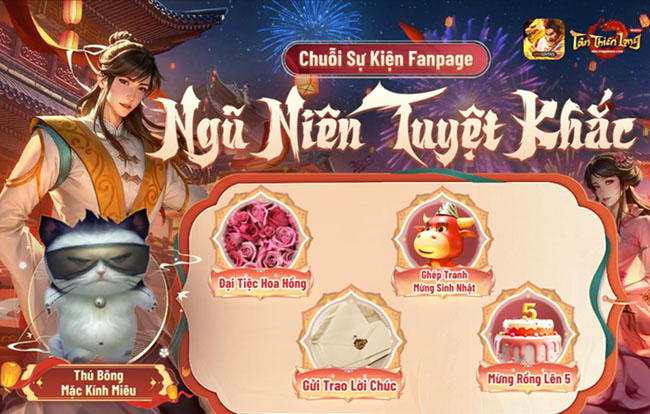 Đón tuổi lên 5, Tân Thiên Long Mobile VNG mở tiệc lớn chiêu đãi game thủ