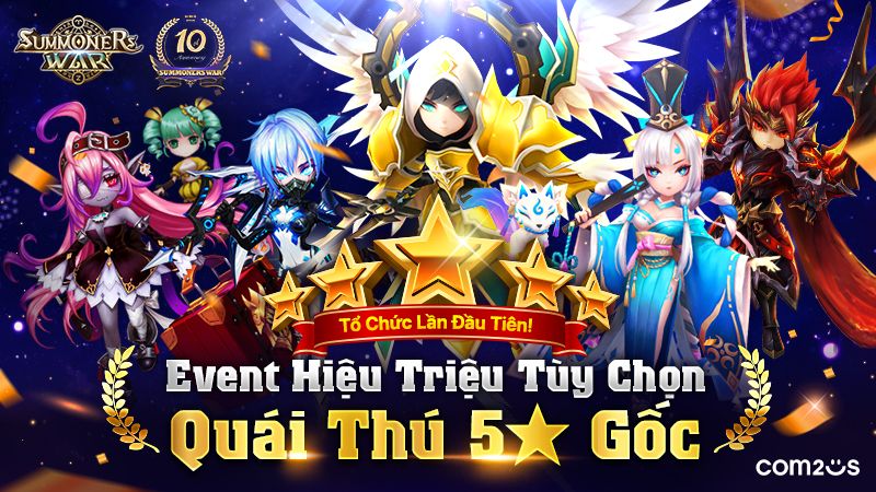 Đại Tiệc Sinh Nhật 10 tuổi của Summoners War - Cơ hội nhận được quái thú 5 sao siêu hiếm