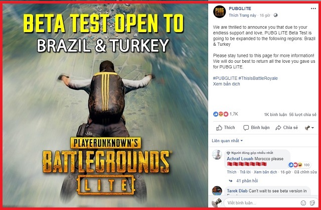 Phát hành tại Brasil và Thổ Nhĩ Kỳ, PUBG Lite chính thức “gáy” trên thị trường quốc tế